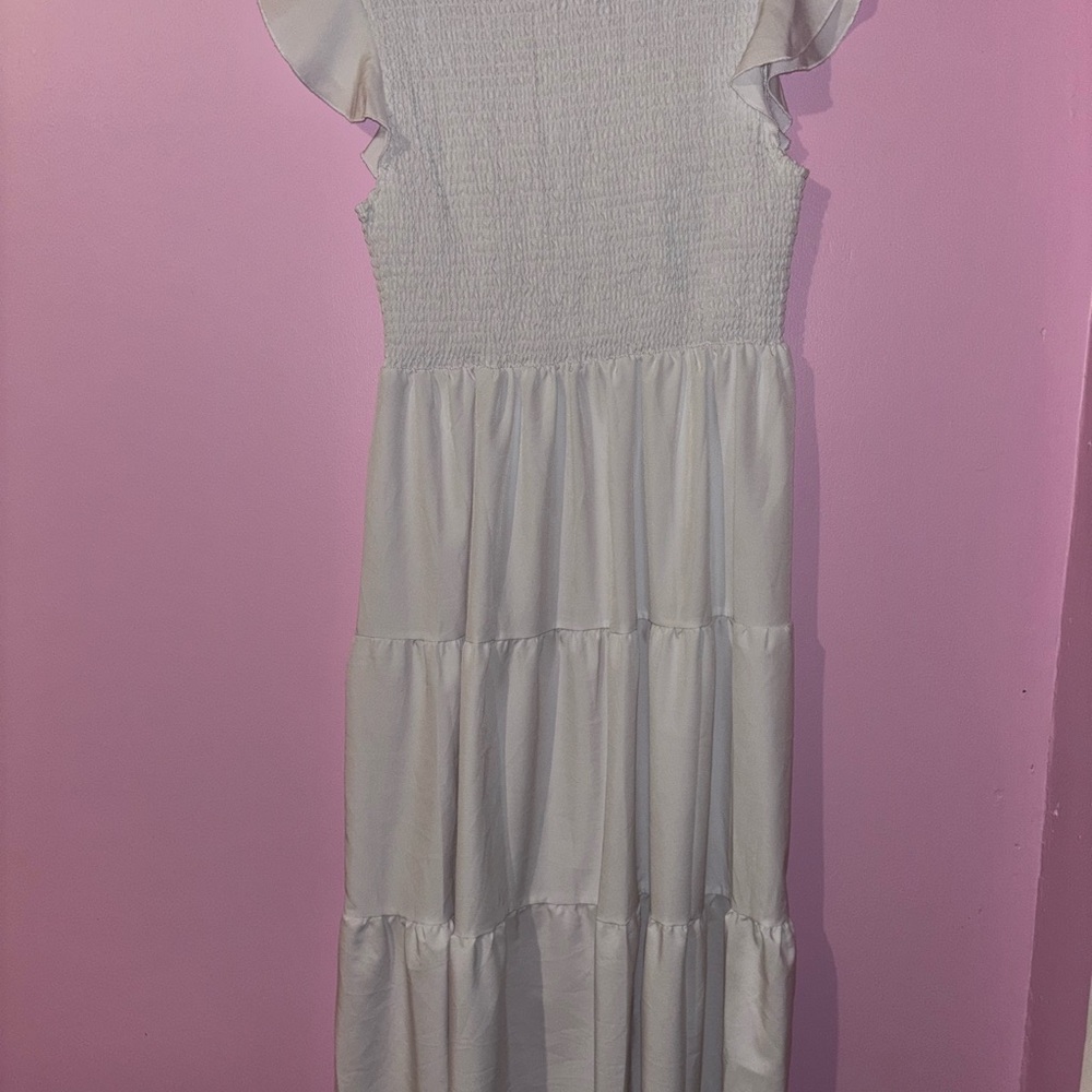 White Ruffled Maxi Dress